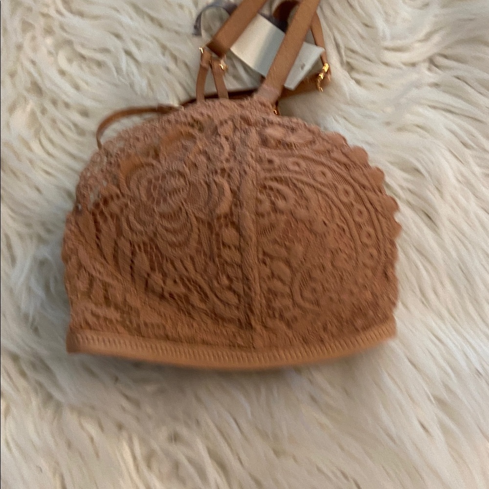 Aerie Plunge Women's Lace Bralette - Brown/Tan size 32B brand new - Picture 8 of 8